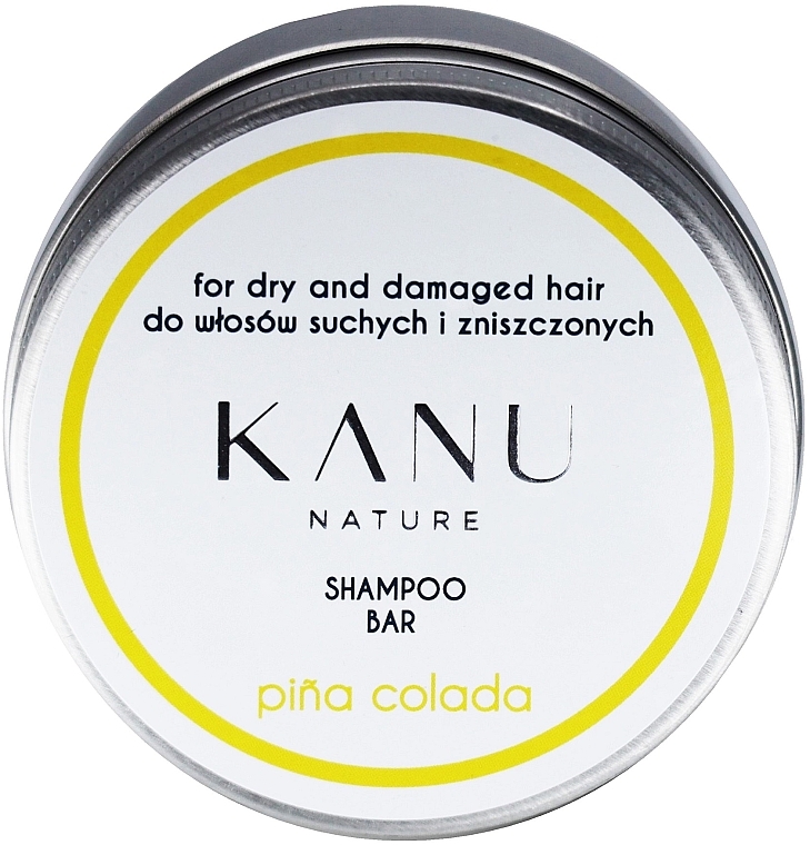 Szampon do włosów suchych i zniszczonych w metalowym opakowaniu - Kanu Nature Shampoo Bar Pina Colada For Dry And Damaged Hair — Zdjęcie N1
