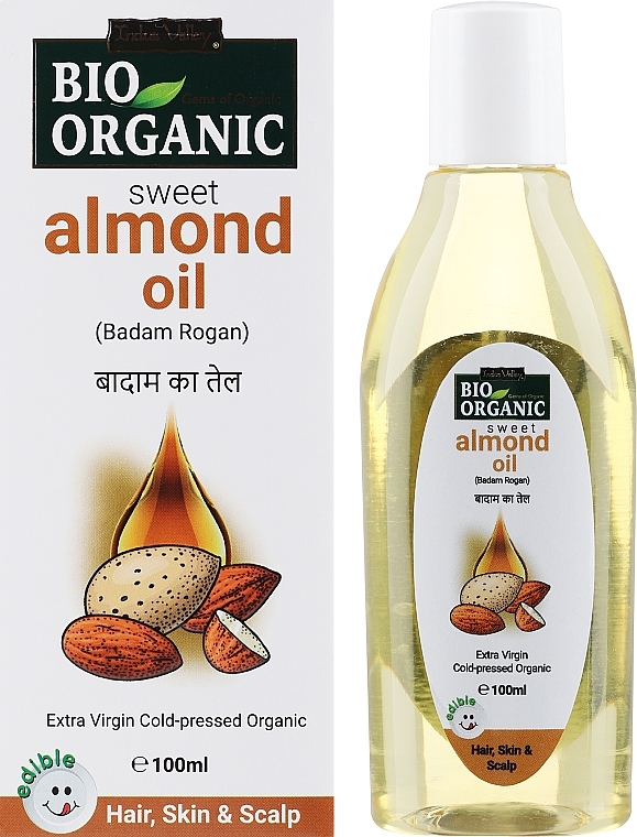 Olejek ze słodkich migdałów - Indus Valley Bio Organic Cold Pressed Sweet Almond Oil — Zdjęcie N2