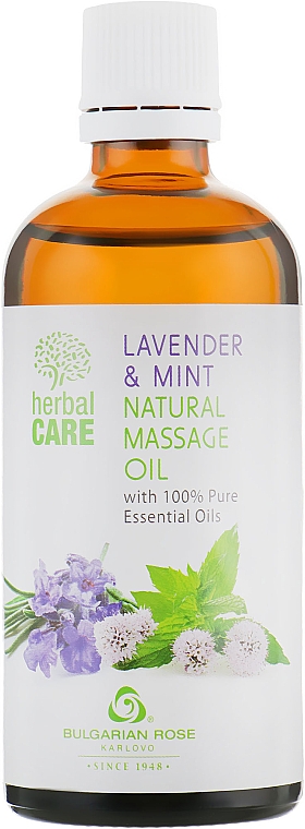 Olejek do masażu Lawenda i mięta - Bulgarian Rose Herbal Care Natural Massage Oil — Zdjęcie N1