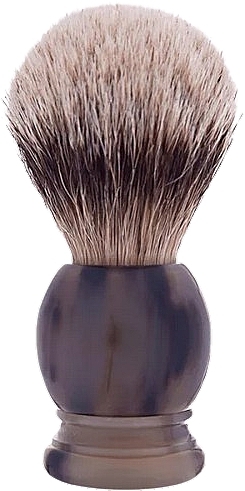 Pędzel do golenia, rozmiar 12 - Plisson Horn & High Mountain White Shaving Brush — Zdjęcie N1