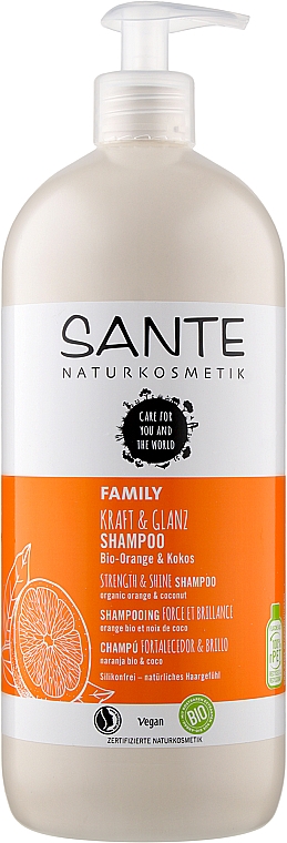Bioszampon ujędrniający dla całej rodziny Pomarańcza i Kokos - Sante Family Kraft & Glanz Shampoo — Zdjęcie N5