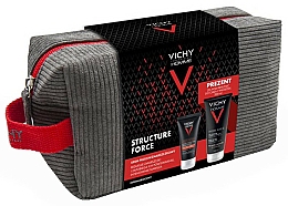 Kup Przeciwzmarszczkowy zestaw świąteczny dla mężczyzn - Vichy Homme Structure Force Xmas 2021 (f/fluid/50ml + shr/gel/200ml + bag)