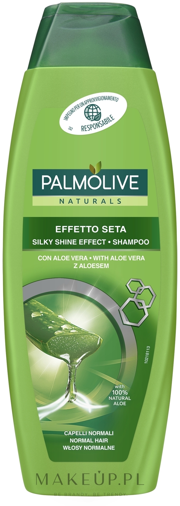Szampon zwiększający blask włosów Aloes i proteiny jedwabiu - Palmolive Naturals Silky Shine Effect Shampoo — Zdjęcie 350 ml
