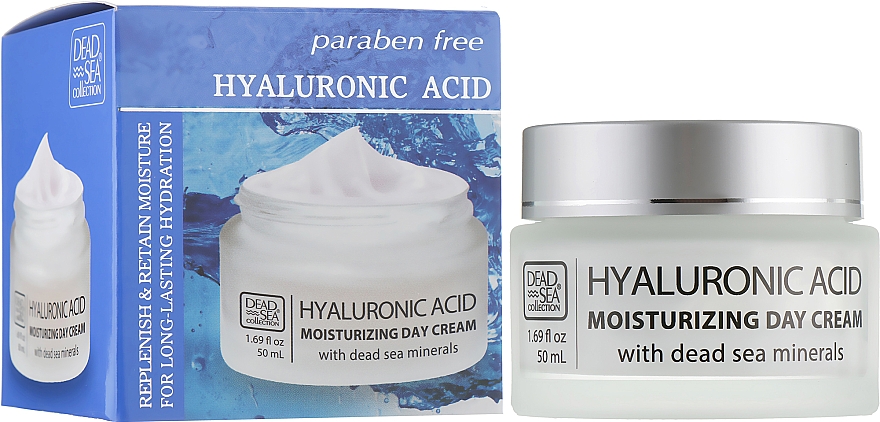 Nawilżający krem ​​na dzień z kwasem hialuronowym i minerałami z Morza Martwego - Dead Sea Collection Hyaluronic Acid Moisturizing Day Cream 
