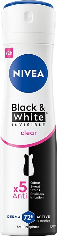 Antyperspirant w sprayu - NIVEA Black & White Invisible Clear