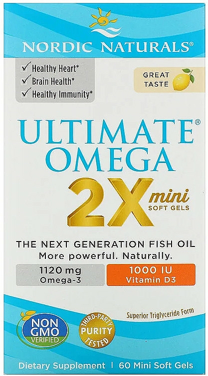 Suplement diety Omega 2x+Witamina D3 o smaku cytrynowym - Nordic Naturals Omega 2X Mini With Vitamin D3 — Zdjęcie N2