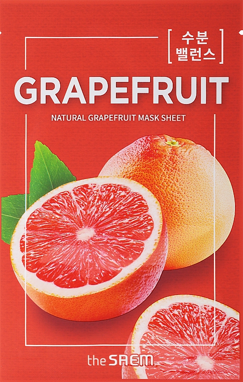 Maseczka w płachcie do twarzy z ekstraktem z grejpfruta - The Saem Natural Skin Fit Mask Sheet Grapefruit