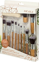 Kup Zestaw pędzli do makijażu w etui, 11 szt. - Zoe Ayla Cosmetics Bamboo Eco Make-Up Brush Set