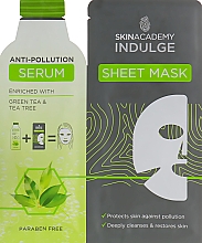 Kup PRZECENA! Zestaw - Skin Academy Indulge Anti-Pollution Serum Sheet Mask (ser/25ml + mask) *