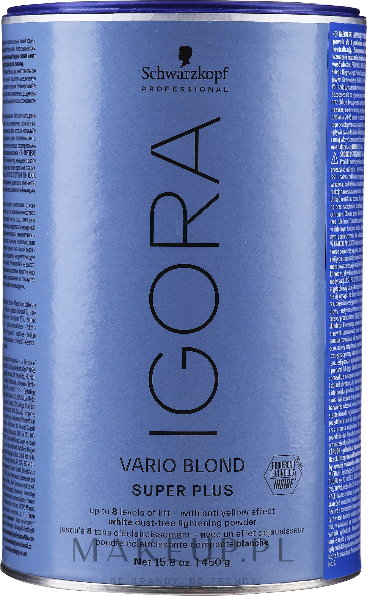 Rozjaśniający proszek do włosów - Schwarzkopf Professional Igora Vario Blond Super Plus Powder Lightener — Zdjęcie 450 g