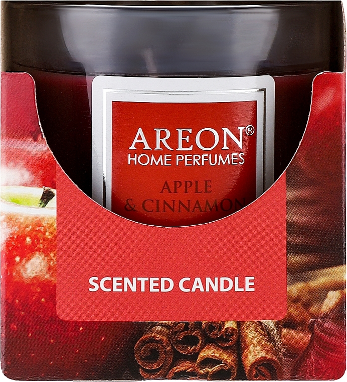 Świeca zapachowa w szklance Apple & Cinnamon - Areon Home Perfumes Apple & Cinnamon Scented Candle — Zdjęcie N1