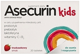 Kup Suplement diety o smaku truskawkowym - Aflofarm Asecurin Kids