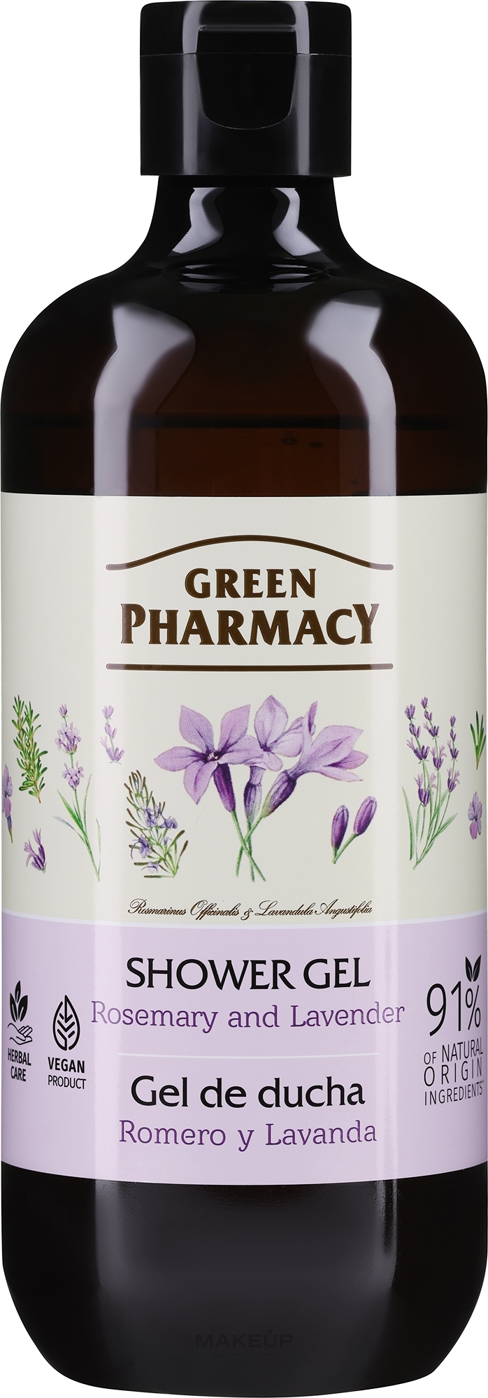 Żel pod prysznic Rozmaryn i lawenda - Green Pharmacy Shower Gel Rosemary and Lavender — Zdjęcie 500 ml