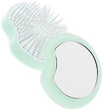 Kompaktowa szczotka do włosów z lusterkiem, miętowa - Janeke Compact and Ergonomic Handheld Hairbrush With Mirror — Zdjęcie N1