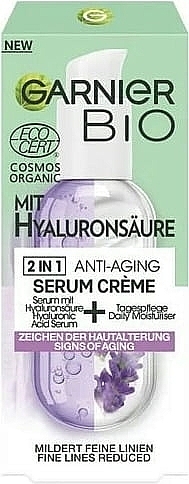 	Przeciwzmarszczkowe serum do twarzy z kwasem hialuronowym - Garnier Bio 2in1 Anti-Age Serum Cream With Hyaluronic Acid — Zdjęcie N4