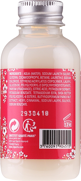Zestaw - Institut Karite Fleur de Cerisier Cherry Blossom (sh/gel/50ml + b/milk/50ml + h/cr/75ml + soap/100g + bag)  — Zdjęcie N5
