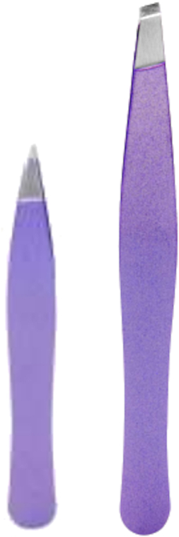 Zestaw pęset do brwi, 2 szt., liliowe - Titania Tweezer Set Lilac — Zdjęcie N1