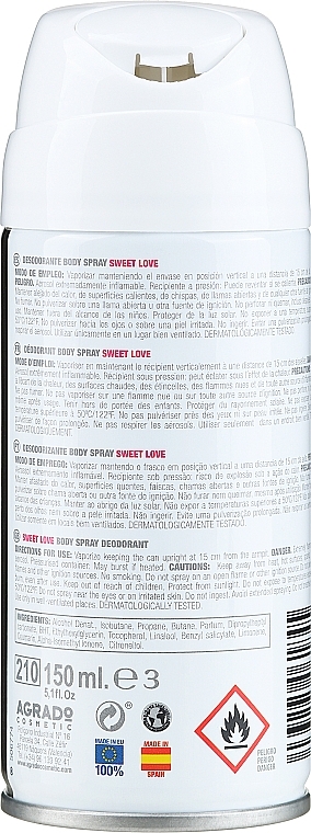 Dezodorant w sprayu Słodka miłość - Agrado Sweet Love Deodorant — Zdjęcie N2