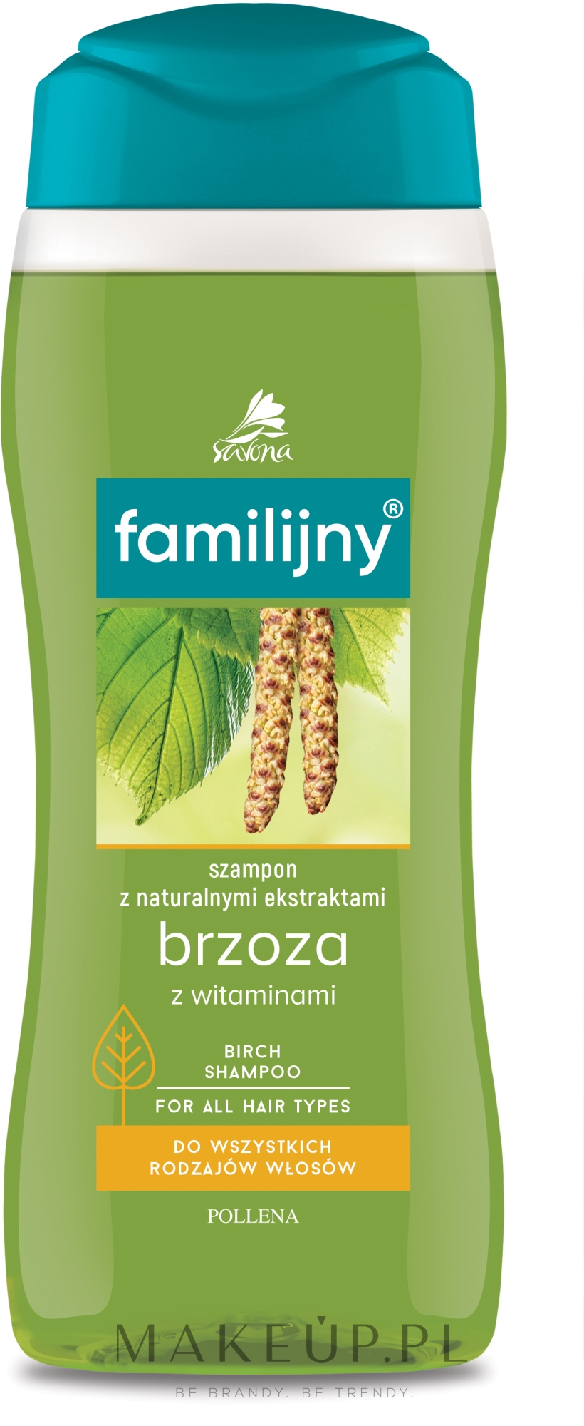 Familijny szampon brzozowy z witaminami do wszystkich rodzajów włosów - Pollena Savona — Zdjęcie 300 ml