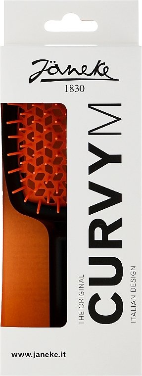 Szczotka do włosów, czarna i pomarańczowa - Janeke CurvyM Extreme Volume Brush  — Zdjęcie N2