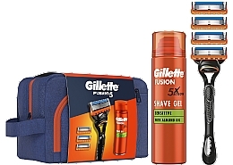 Zestaw - Gillette Fusion 5 (gel/200ml + razor/1pc + blade/4pcs + bag/1pc) — Zdjęcie N2