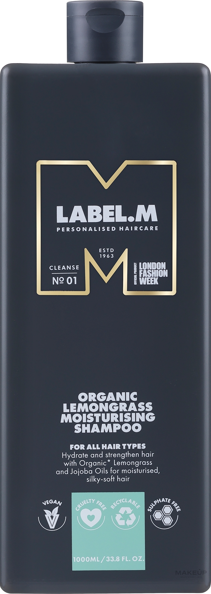 Nawilżający szampon do włosów - Label.m Professional Organic Lemongrass Moisturising Shampoo — Zdjęcie 1000 ml