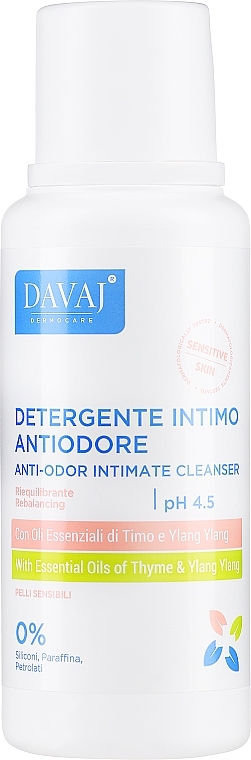 Żel do higieny intymnej z tymiankiem i ylang-ylang - Davaj Anti-Odor Intimate Cleanser pH 4,5 — Zdjęcie N1