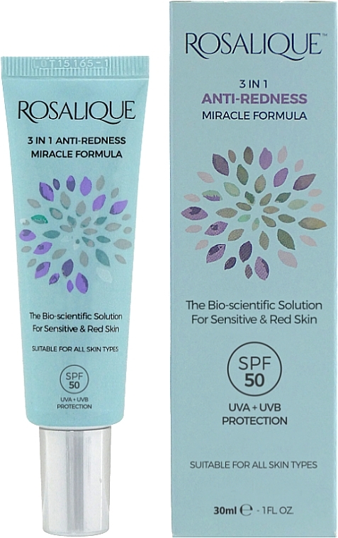 Krem do twarzy przeciw zaczerwienieniom - Rosalique 3 in 1 Anti-Redness Miracle Formula — Zdjęcie N1