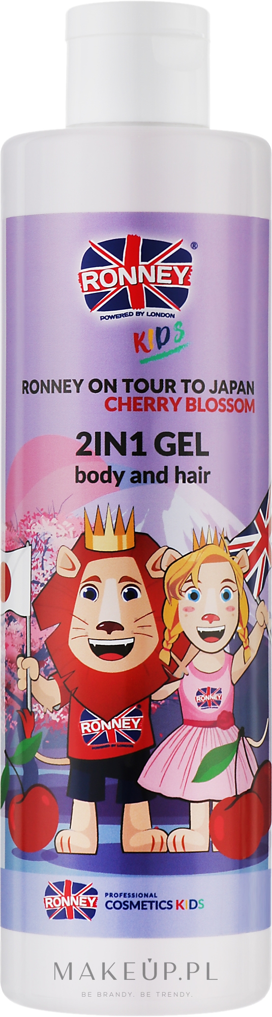 Delikatny żel myjący 2 w 1 do włosów i ciała o zapachu wiśni - Ronney Professional Kids On Tour To Japan 2in1 Gel — Zdjęcie 300 ml