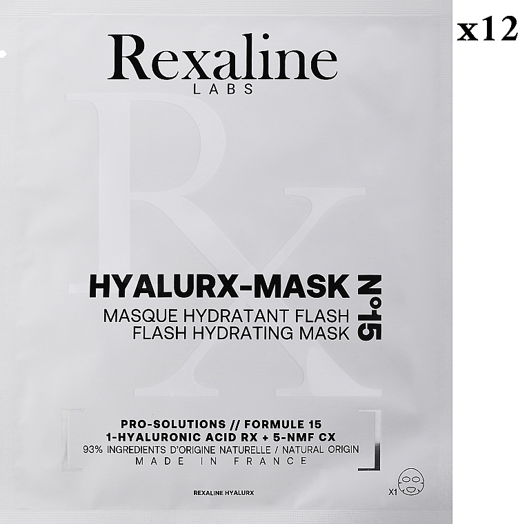 PRZECENA! Nawilżająca maska do twarzy - Rexaline Hyalurx-Mask N15 Flash Hydrating Mask * — Zdjęcie N2