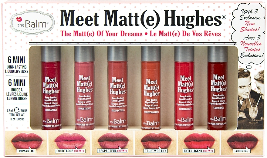 Zestaw matowych mini-pomadek do ust - theBalm Meet Matt(e) Hughes Mini Kit 12 (lipstick/6x1.2ml) — Zdjęcie N1