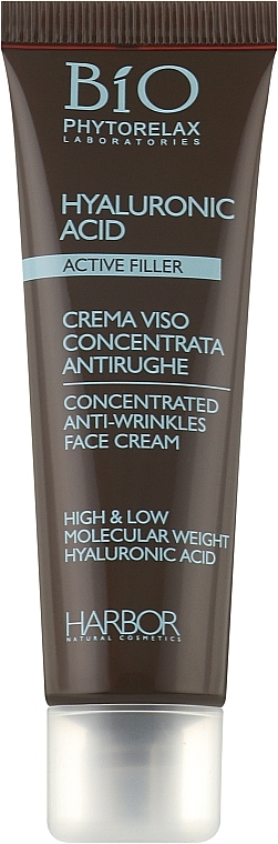 Skoncentrowany krem do twarzy, przeciwzmarszczkowy - Phytorelax Laboratories Active Filler Hyaluronic Acid Concentrated Anti-Wrinkles Face Cream 