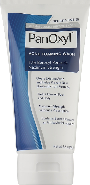 Pianka oczyszczająca z 10% nadtlenkiem benzoilu - PanOxyl Acne Foaming Wash Benzoyl Peroxide 10% — Zdjęcie N1