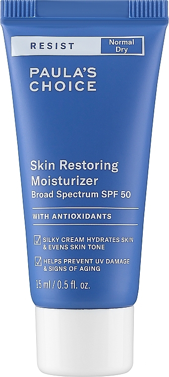 Filtr przeciwsłoneczny SPF50 do twarzy i ciała - Paula's Choice Resist Skin Restoring Moisturizer SPF50 Travel Size — Zdjęcie N1