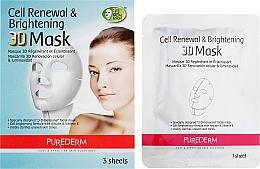 Zestaw masek 3D - Purederm Cell Renewal & Brightening 3D Mask — Zdjęcie N1