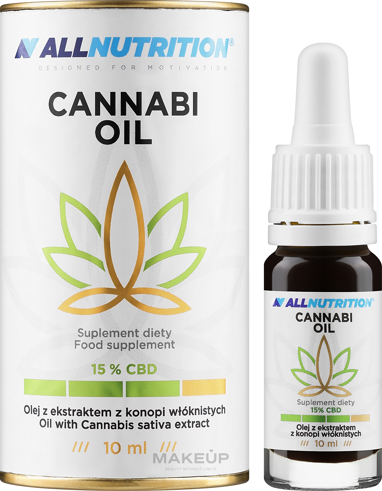 Olej z ekstraktem z konopi - Allnutrition Cannabi Oil 15% CBD — Zdjęcie 10 ml