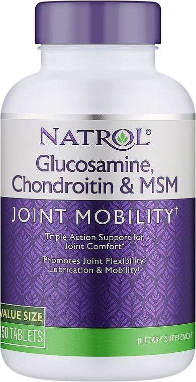 Suplement diety Glukozamina, chondroityna i MSM - Natrol Glucosamine, Chondroitin & MSM — Zdjęcie N3