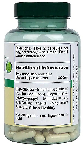 Suplement diety „Green Lipped Mussel”, 1000mg - Holland & Barrett Green Lipped Mussel — Zdjęcie N4