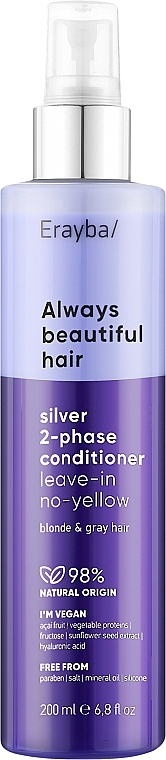 2-fazowa odżywka przeciw żółknięciu włosów - Erayba ABH Silver 2-Phase Conditioner Leave-in No-yello — Zdjęcie N1