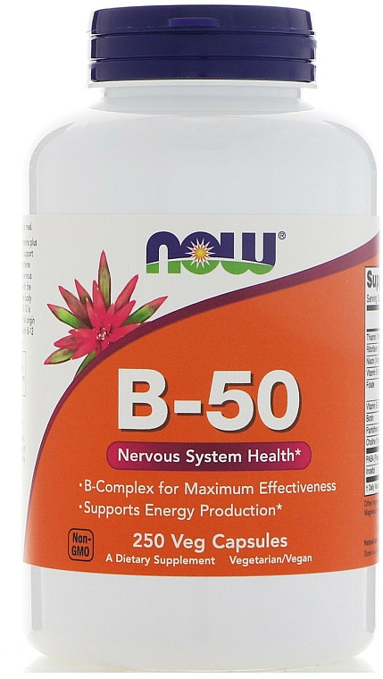 Witamina B-50 w kapsułkach - Now Foods Vitamin B-50 Capsules — Zdjęcie N2
