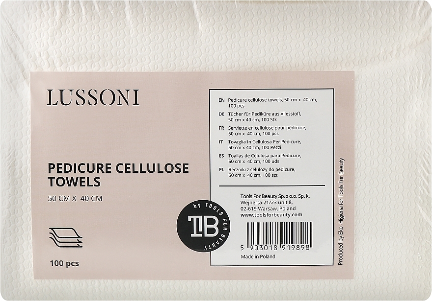 Jednorazowe ręczniki celulozowe do pedicure - Lussoni Pedicure Cellulose Towels  — Zdjęcie N1