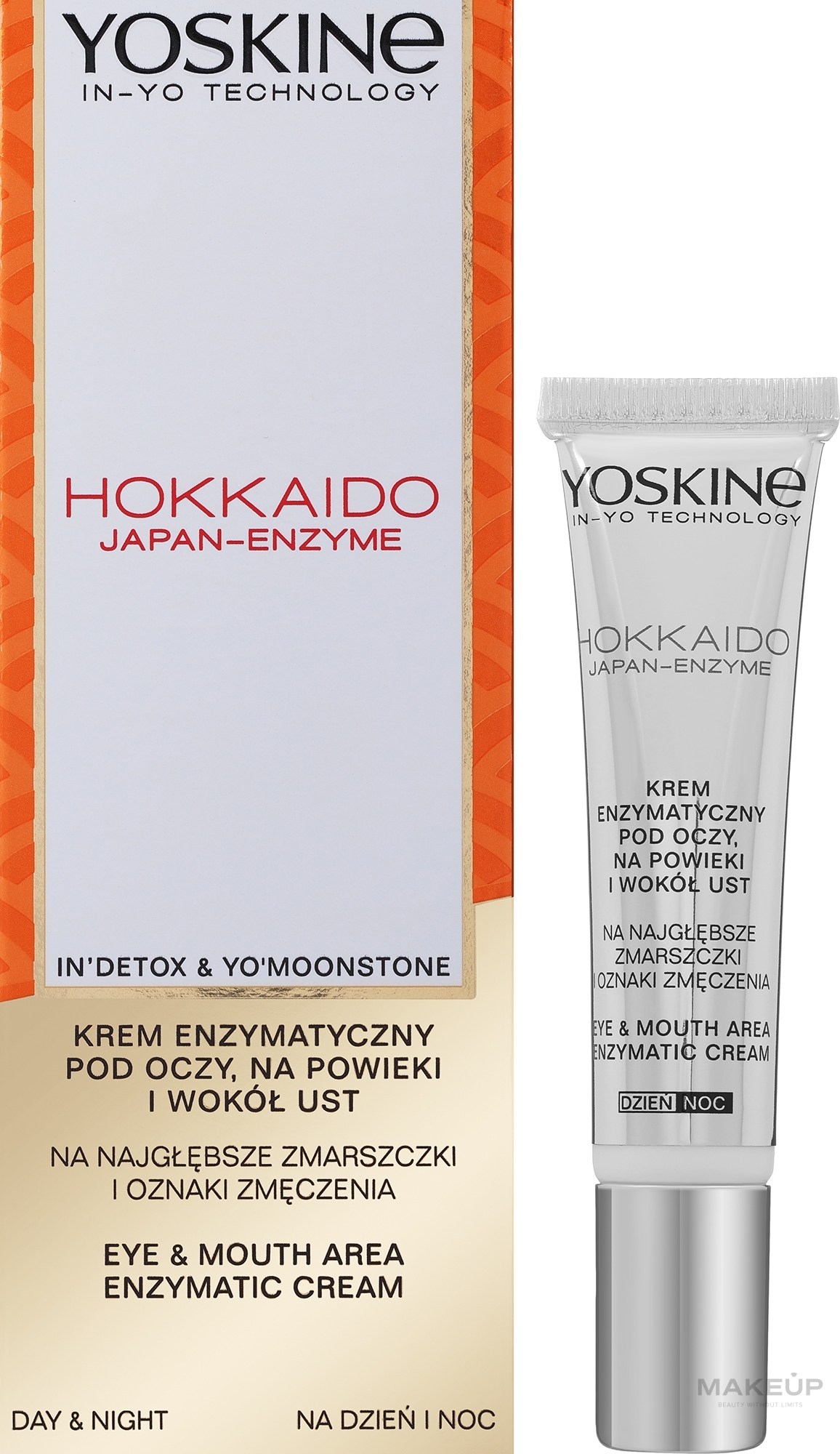 Krem przeciwzmarszczkowy pod oczy z peptydami i enzymami - Yoskine Hokkaido Japan-Enzyme 40+ — Zdjęcie 15 ml