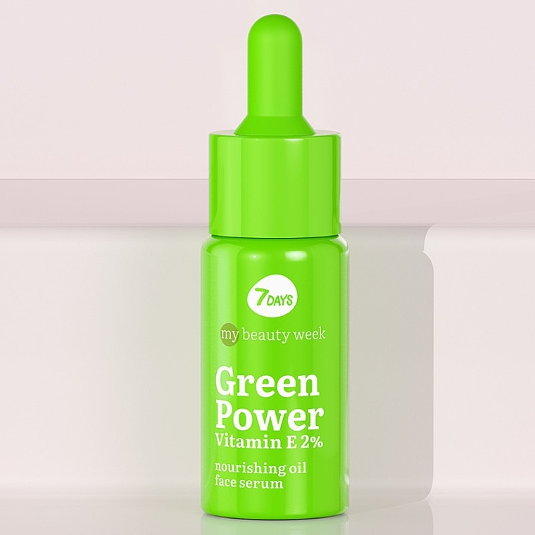 Serum-aktywator do twarzy z witaminą E - 7 Days My Beauty Week Green Power Vitamin E 2% Nourish Oil Face Serum — Zdjęcie N2