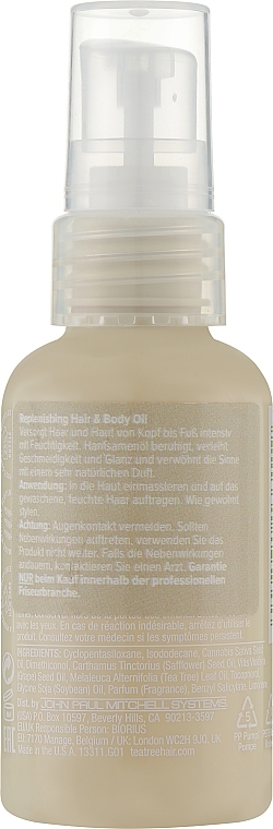 Odżywczy olejek do włosów i ciała - Paul Mitchell Tea Tree Hemp Replenishing Hair & Body Oil  — Zdjęcie N2