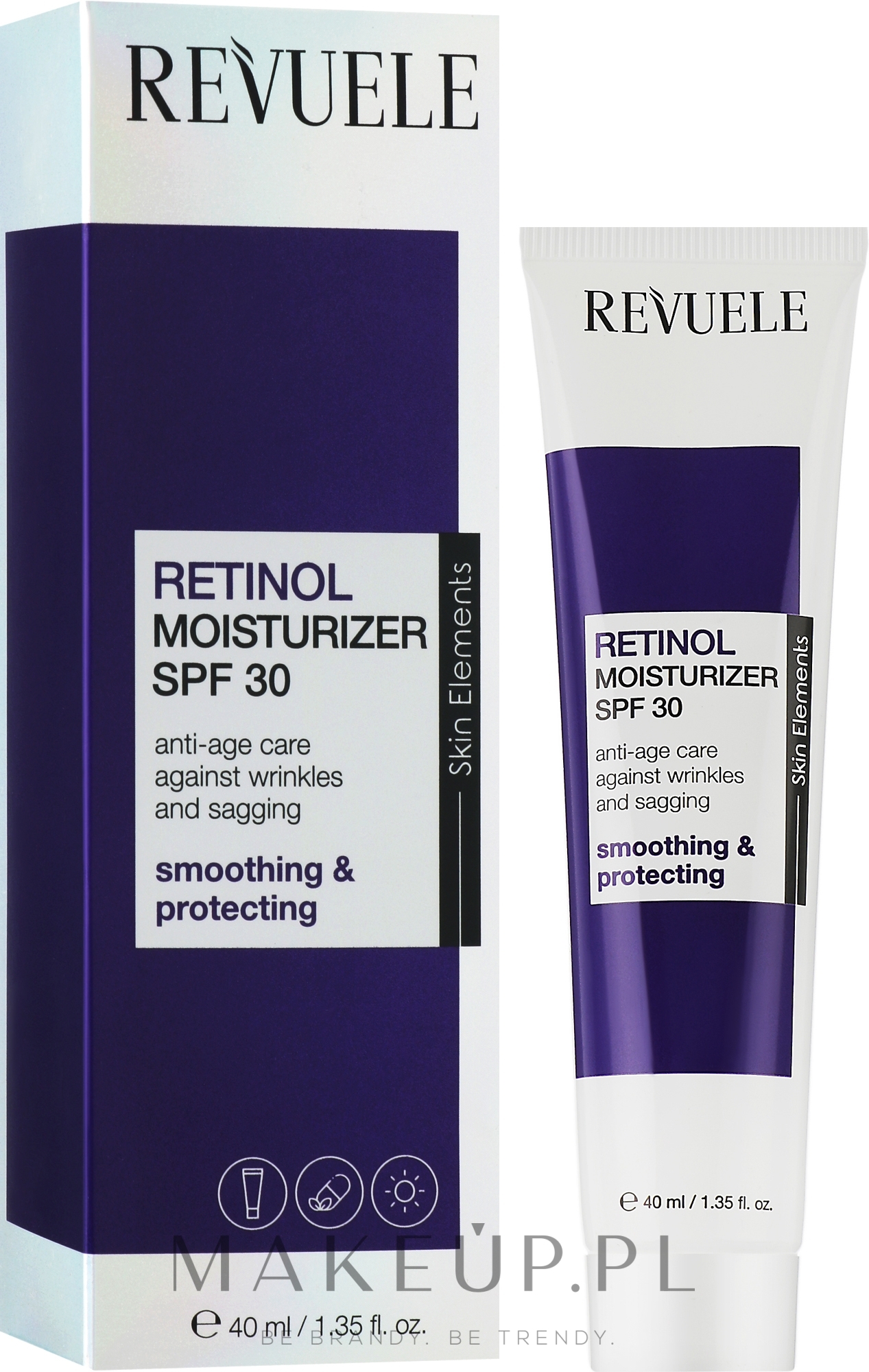 Nawilżający krem ​​do twarzy z retinolem - Revuele Retinol Moisturizer SPF 30 — Zdjęcie 40 ml