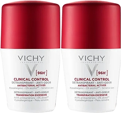 Zestaw - Vichy Clinical Control Deperspirant 96H (deo/roll/2x50ml) — Zdjęcie N1