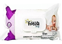 Chusteczki nawilżane, z klipsem, 120 szt. - Fresh Baby Jumbo Pack — Zdjęcie N1