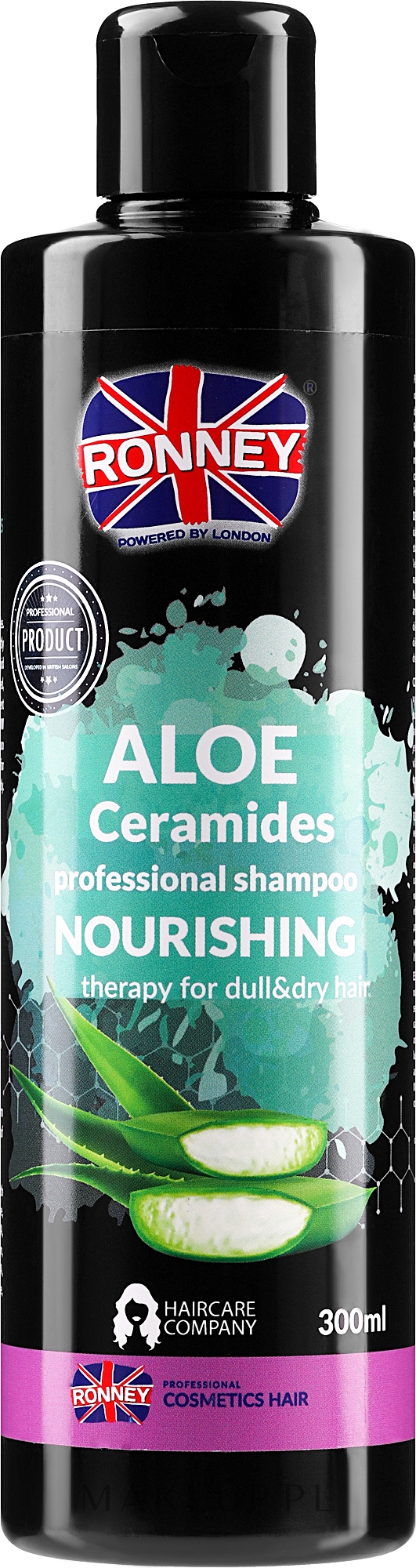 Odżywczy szampon do włosów matowych i suchych z aloesem	 - Ronney Professional Aloe Ceramides Professional Shampoo — Zdjęcie 300 ml