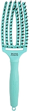 Zakrzywiona szczotka do włosów z włosiem kombinowanym - Olivia Garden Fingerbrush Tropical Mint — Zdjęcie N1