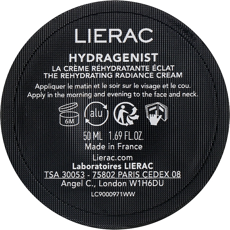 Nawilżający krem ​​do twarzy - Lierac Hydragenist The Rehydrating Radiance Cream Refill (uzupełnienie) — Zdjęcie N1